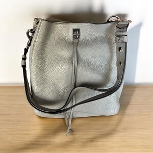 Darren Shoulder Bag w dust bag - Luxe Leather, Grey Pebble Leather/ Never used.